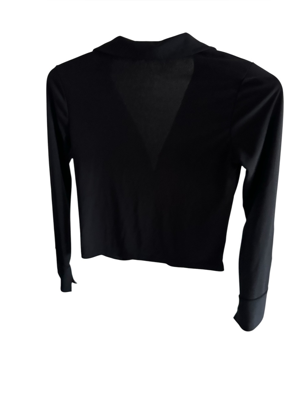 Zara Black Ruched Drawstring Long Sleeve Button-Front Top - Picture 2 of 2